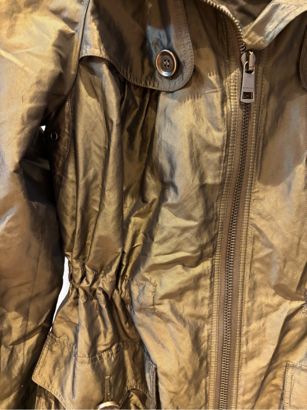 Burberry Brit Women's Olive Green / gold sheen Lightweight utility jacket - Picture 6 of 16